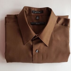 Geoffrey Beene fitted Dress Shirt Chocolate Size Extra Large